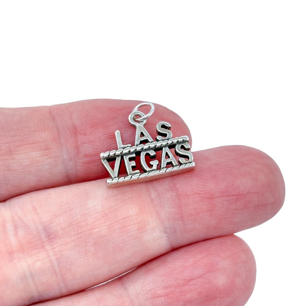 Vintage Sterling Silver 925 Las Vegas Pendant Charm